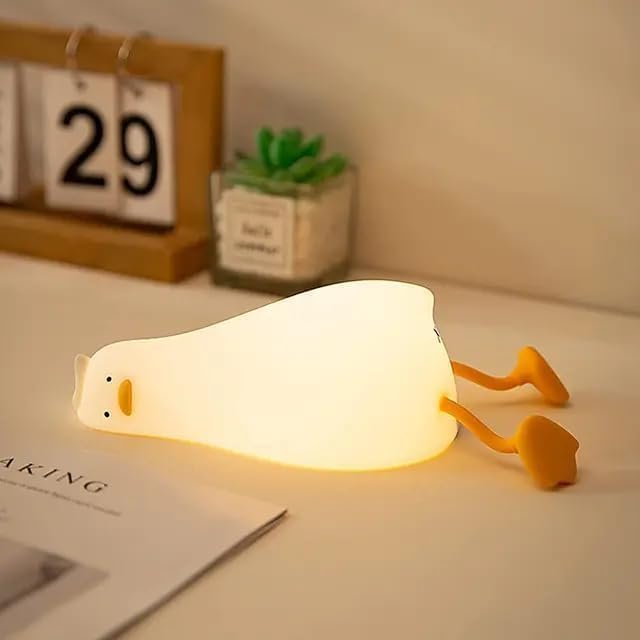 مصباح ليلي LED بتصميم بطة لطيفة، إضاءة ناعمة دافئة، مصباح زينة للأطفال وغرف النوم - صورة 5