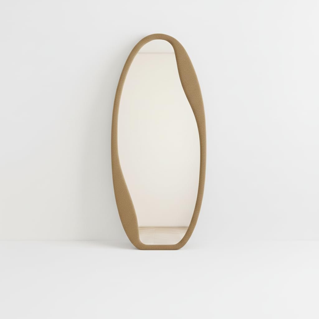 مراية استند ويفي 180×80 سم – إطار خشب MDF مع تنجيد قماش باندا فاخر – مرايا ديكور بطول كامل لغرف النوم وغرف الملابس – من No Comment Furniture (Deep Dark Gray18) - صورة 4