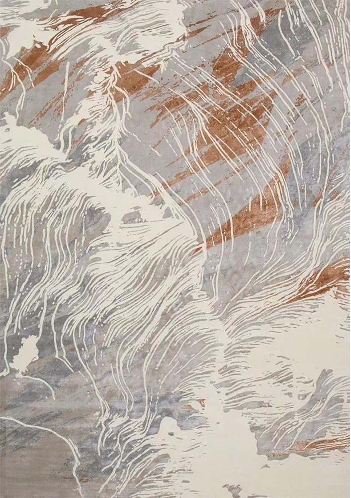 دواسة ناعمة مضادة للانزلاق بتصميم عصري بلون ذهبي وأبيض ورمادي من ليستر مقاس 60 سم× 1.60 متر - صورة 4