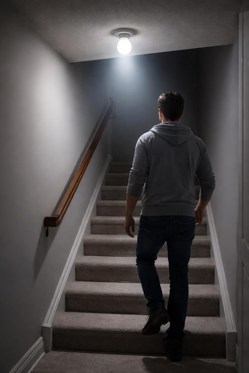 لمبة ليد ذكية 15 وات بحساس حركة – تعمل تلقائيًا عند المرور – قاعدة E27 – إضاءة بيضاء موفرة للطاقة – بدون مفتاح – مثالية للسلالم والمداخل والحمامات