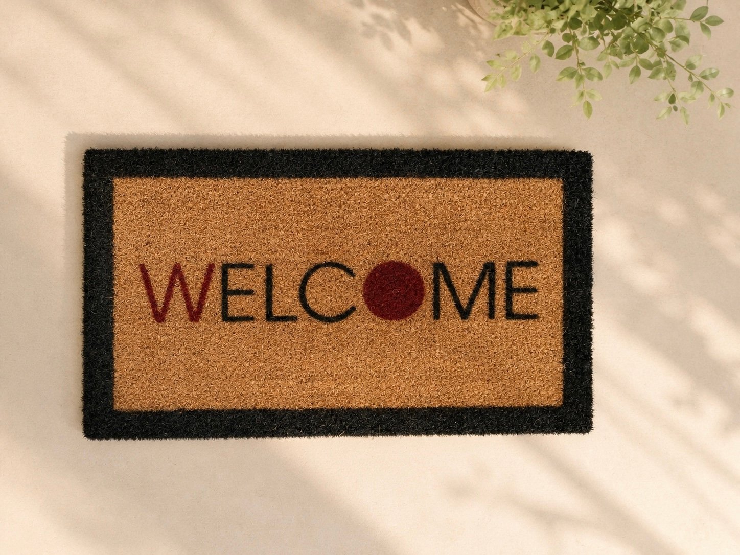دواسة Welcome – لمسة أنيقة لمدخل منزلك بتصميم عصري يجمع بين اللون الطبيعي الدافئ والإطار المميز