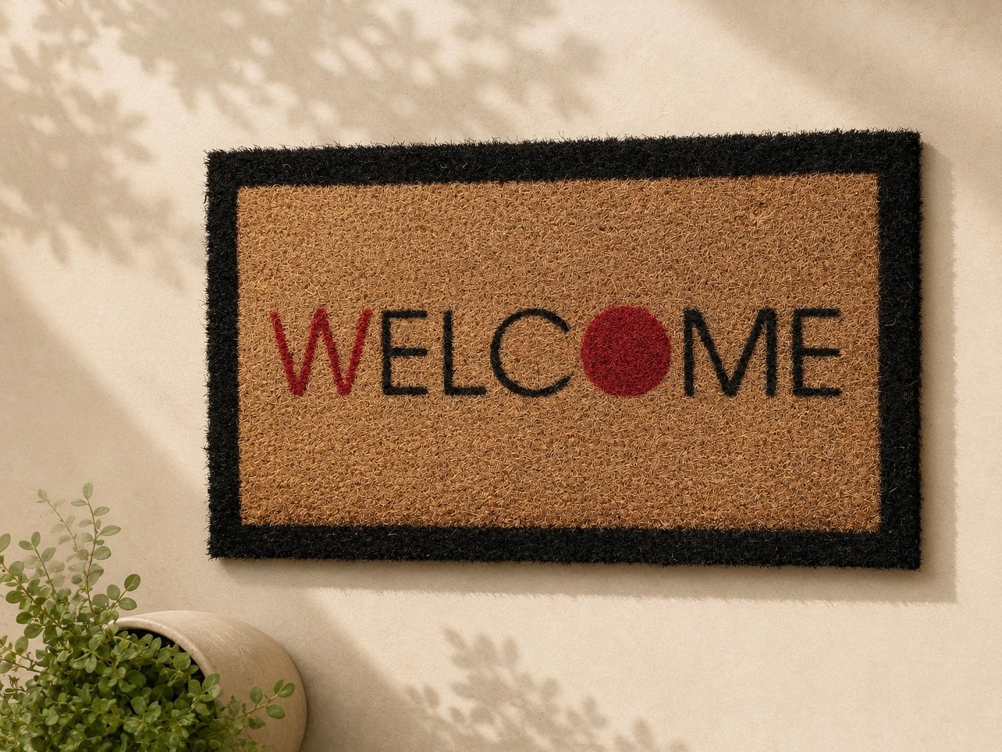 دواسة Welcome – لمسة أنيقة لمدخل منزلك بتصميم عصري يجمع بين اللون الطبيعي الدافئ والإطار المميز - صورة 2